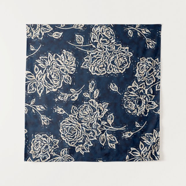 Floral texture repeat modern patternbackground,bat tapestry (Front)