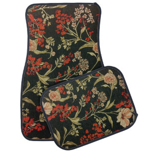 Floral Texture: Seamless Flower Pattern Car Floor Mat