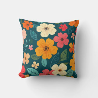 Floral texture throw pillow