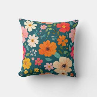 Floral texture throw pillow