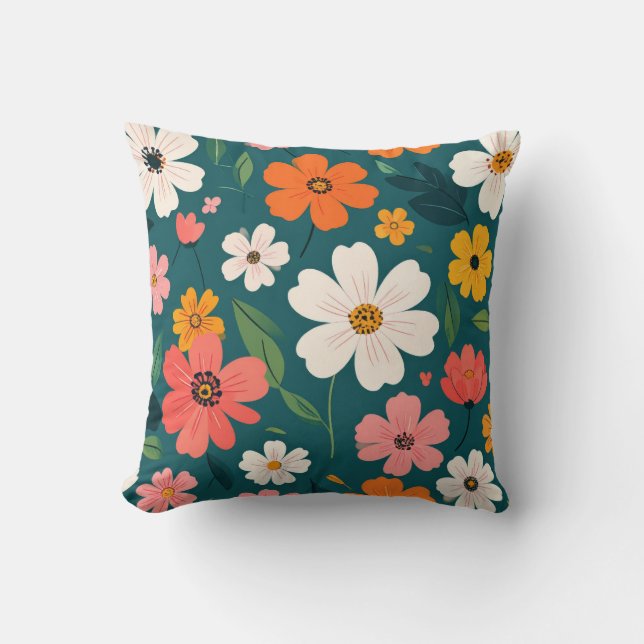 Floral texture throw pillow (Front)