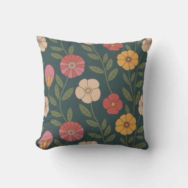 Floral texture throw pillow (Front)