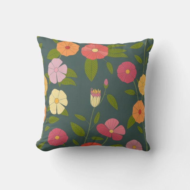 Floral texture throw pillow (Front)