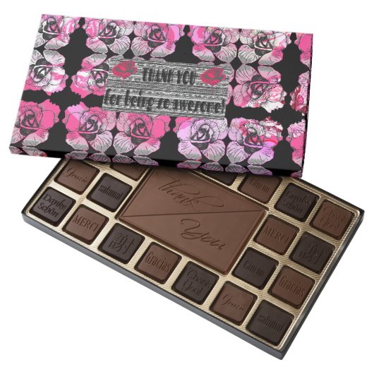 Floral Thank You 45 Piece Box Of Chocolates (Opened)