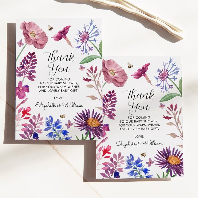 Floral Thank You Baby Shower Card (Creator Uploaded)