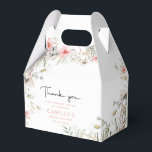 Floral Thank You  Bridal Shower Favor Boxes<br><div class="desc">These Floral Thank You Bridal Shower Favor Boxes feature a charming watercolor design with delicate wildflowers in blush pink, sage green, and peach tones. Perfect for a rustic spring or summer bridal shower, these botanical-inspired favor boxes add a thoughtful and elegant touch, expressing gratitude to your guests with a hint...</div>