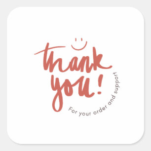 Floral Thank You Business Card – Small Business Square Sticker