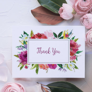 Floral Thank You Card by Cardgallery at Zazzle