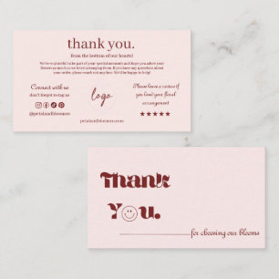 Floral Thank You Card Elegant Flower Shop