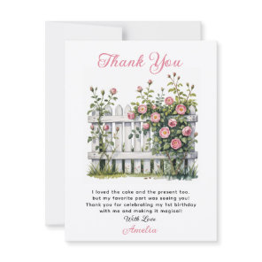 Floral Thank You Card for First Birthday