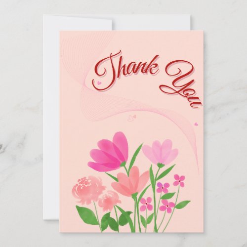 Floral Thank you card in soft colorS