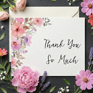 Floral Thank You Card, Printable Botanical Design Invitation