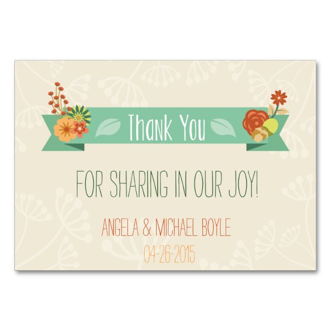 Floral thank you card (Wedding) (Front)