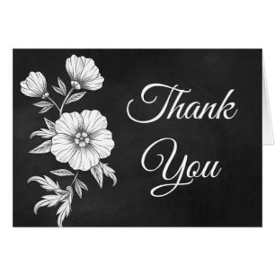 Floral Thank You Chalkboard Wedding Flower Vintage Cards