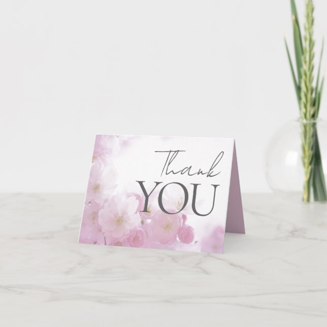 Floral Thank You Elegant Modern Plain Modern Card (Front)