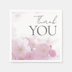 Floral Thank You Elegant Modern Plain Modern Napkins