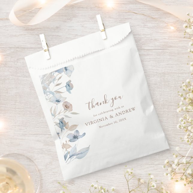 Floral Thank You Favor Bag (Clipped)