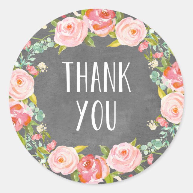 Floral Thank You | Favor Label (Front)