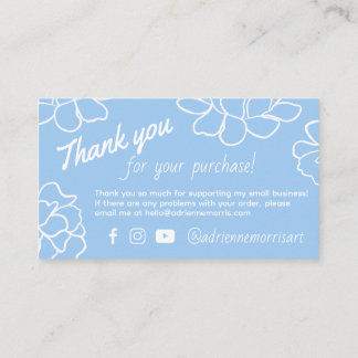 Floral Thank you for Business Enclosure Card