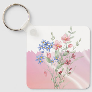 Floral - Thank you for helping me grow Keychain