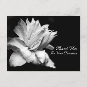 Floral Thank You for Your Donation Customizable C Postcard