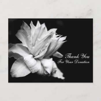 Floral Thank You For Your Donation Customizable C Postcard by InMemory at Zazzle