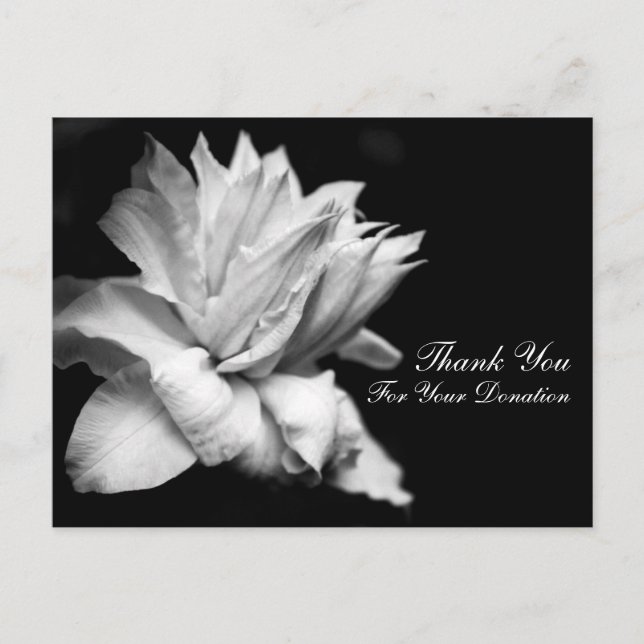 Floral Thank You for Your Donation Customizable C Postcard (Front)