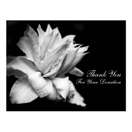 floral thank you for your donation customizable c postcard