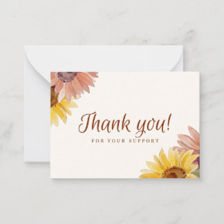 Floral Thank You For Your Support Card