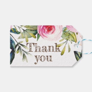 Floral Thank you Girly Flowers Business Favor Gift Tags