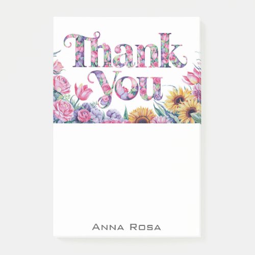  Floral Thank You Gratitude AP85 Manifestation Post_it Notes