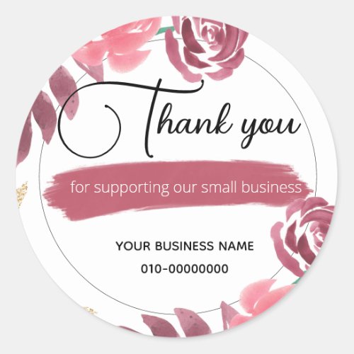 Floral Thank you Homemade Welcome Congratulations  Classic Round Sticker