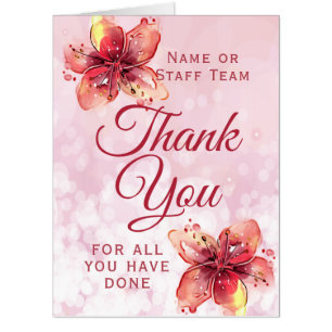 Floral Thank You Lily Appreciation Oversized Card