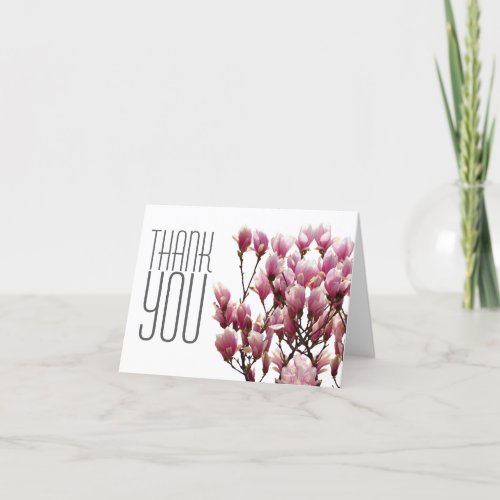 Floral Thank You Magnolia Elegant Modern Plain