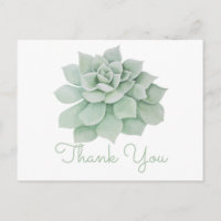 Floral Thank You Mint Green Succulent Cactus