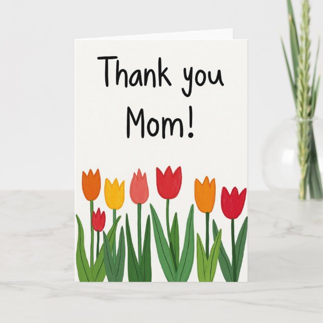 Floral Thank You Mom Card (Front)
