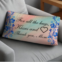 Floral Thank You Mom Lumbar Pillow