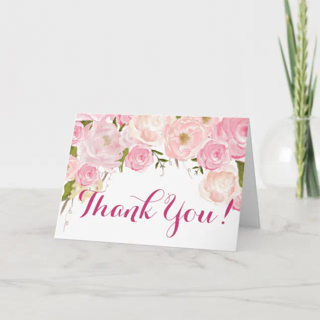 Floral Thank you Note | Zazzle