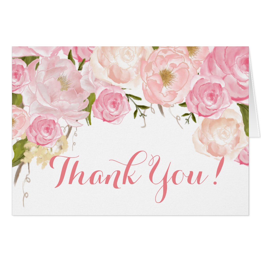 Floral Thank you Note Zazzle