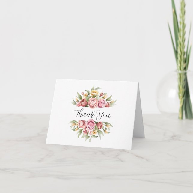 Floral Thank You Note Card (Front)