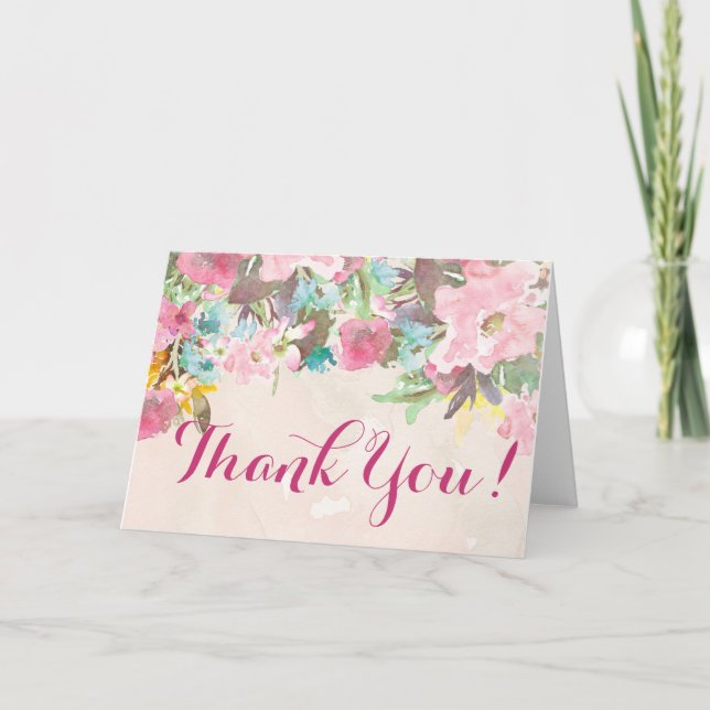 Floral Thank you Note Card (Front)