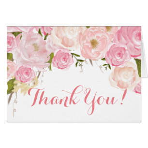 Floral Thank you Note Cards
