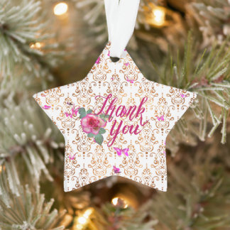 Floral Thank You Ornament