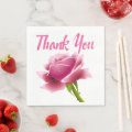 Floral Thank You Pink Rose Flower Napkins | Zazzle