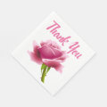 Floral Thank You Pink Rose Flower Napkins | Zazzle