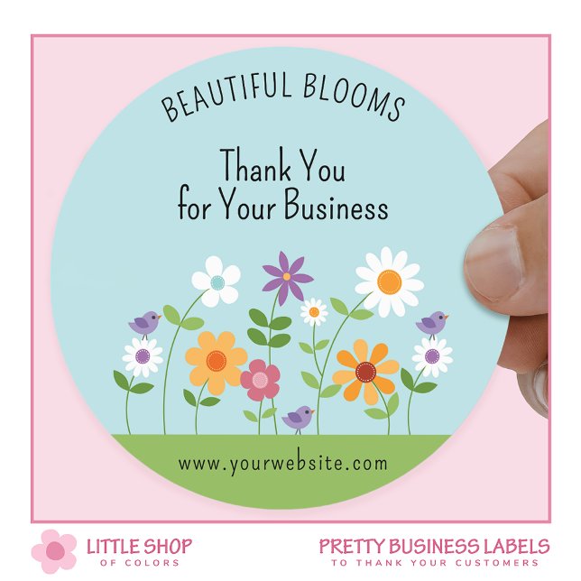 Floral Thank You Small Business Product Label (Creator Uploaded)