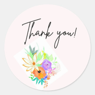 Floral Thank You Sticker