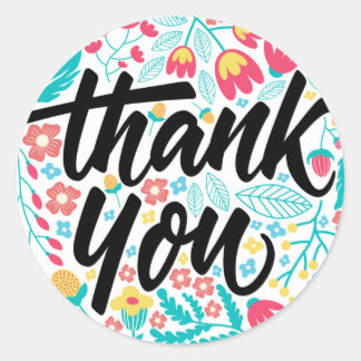 Floral Thank You Sticker