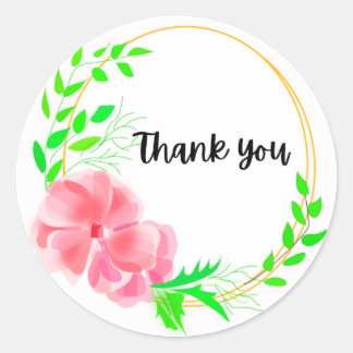 Floral Thank You Sticker