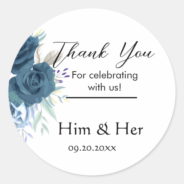 Floral Thank You Sticker (Front)